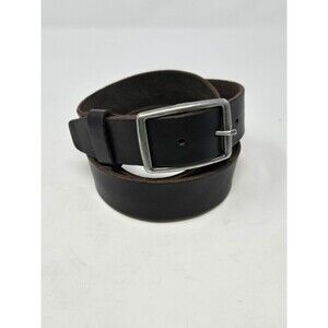 BANANA REPUBLIC DARK CHOCOLATE BROWN LEATHER MENSWEAR MEN SIZE 40 SILVER BUCKLE